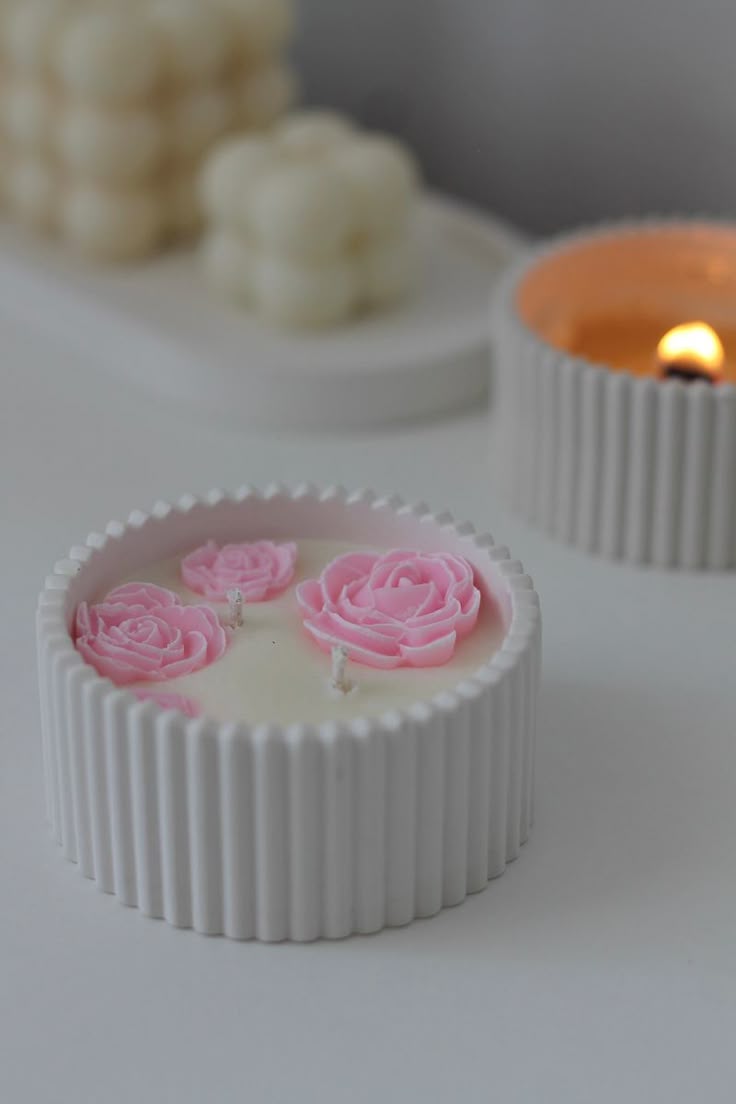 Fondant Flower Candle 4